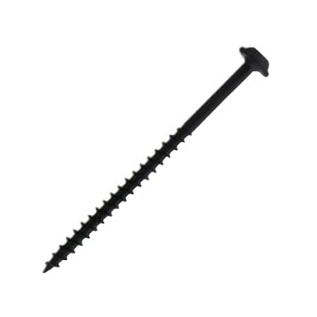 Csh Wood Screw, #8, 3 in, Black Stainless Steel Flange Round Head Square Drive, 1500 PK 0.RWSC08300B17